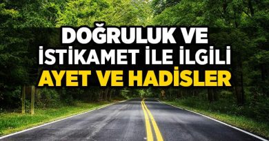 dogruluk-ve-istikamet-ile-ilgili-ayet-ve-hadisler